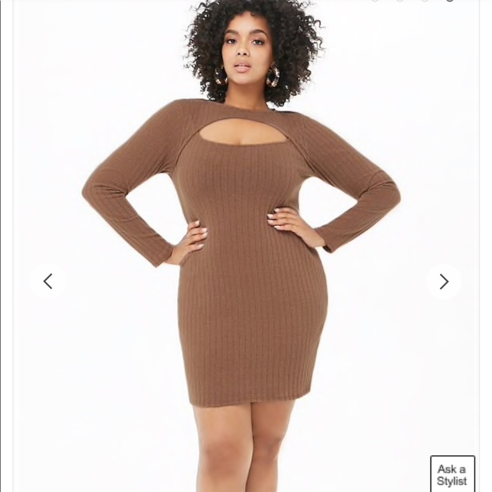 Forever 21+ Keyhole Ribbed Mini Dress